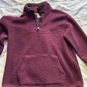 Plum Sherpa Quarter-Zip Pullover